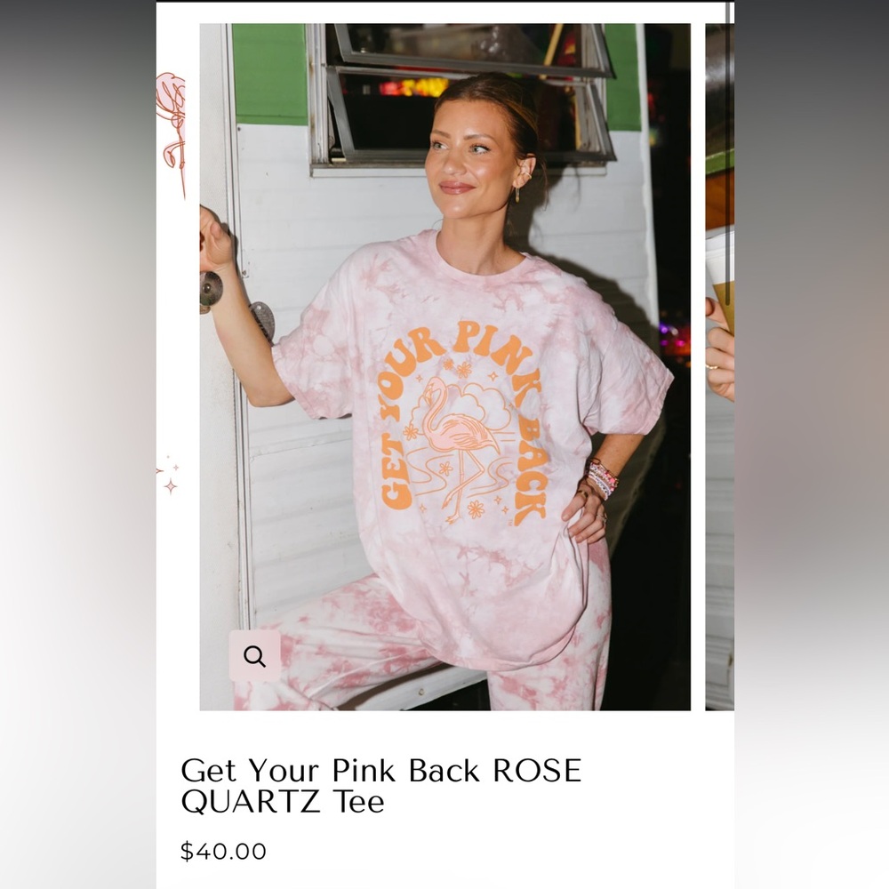 Get your pink back Rose Quartz t-shirt size M